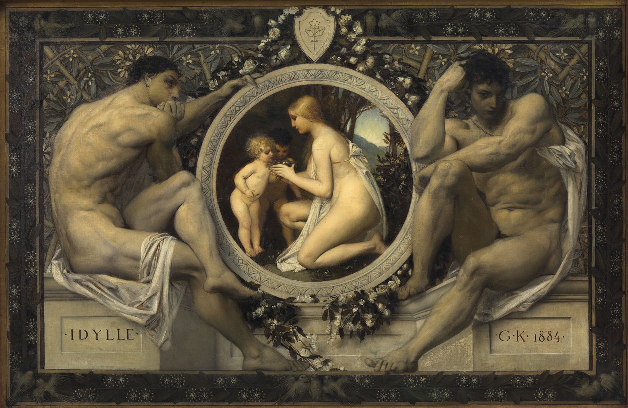 Idylle (Modèle pour : Gerlach & Schenk, Allégories et emblèmes, no 75) - Gustav Klimt