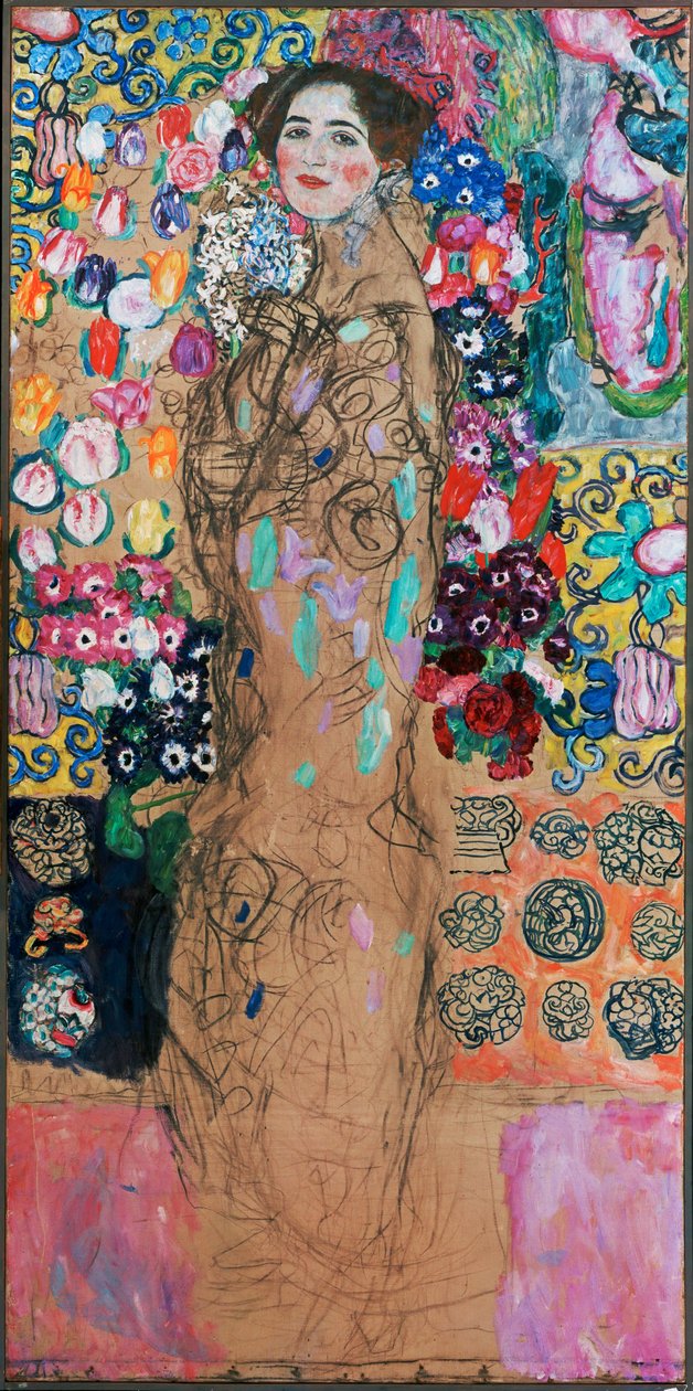 Dame avec éventail - Gustav Klimt