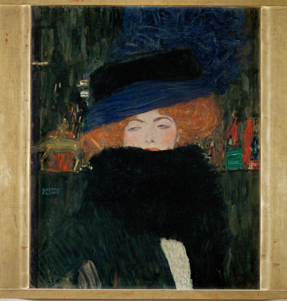 Dame avec chapeau et boa de plumes - Gustav Klimt