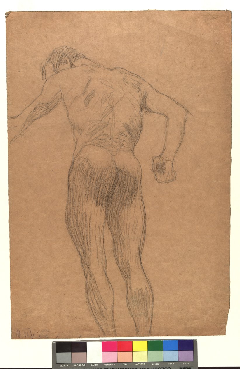 Männlicher Rückenakt in Untersicht - Gustav Klimt