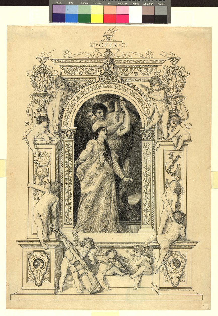 Oper (Vorlage für: Gerlach & Schenk, Allegorien und Embleme Bd. 1 Nr. 64a) - Gustav Klimt