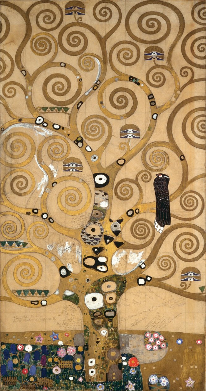Esquisses pour la frise du Palais Stoclet à Bruxelles, Belgique (aquarelle et crayon sur papier) - Gustav Klimt