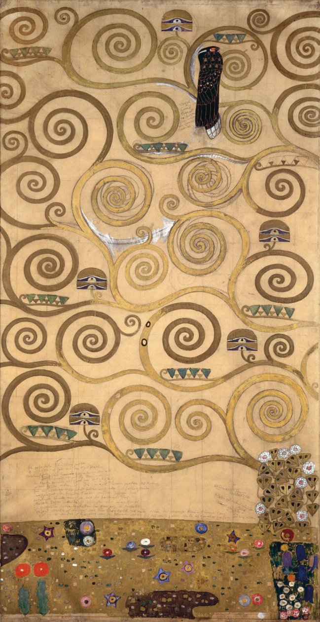 Esquisses pour la frise du Palais Stoclet à Bruxelles, Belgique (aquarelle et crayon sur papier) - Gustav Klimt