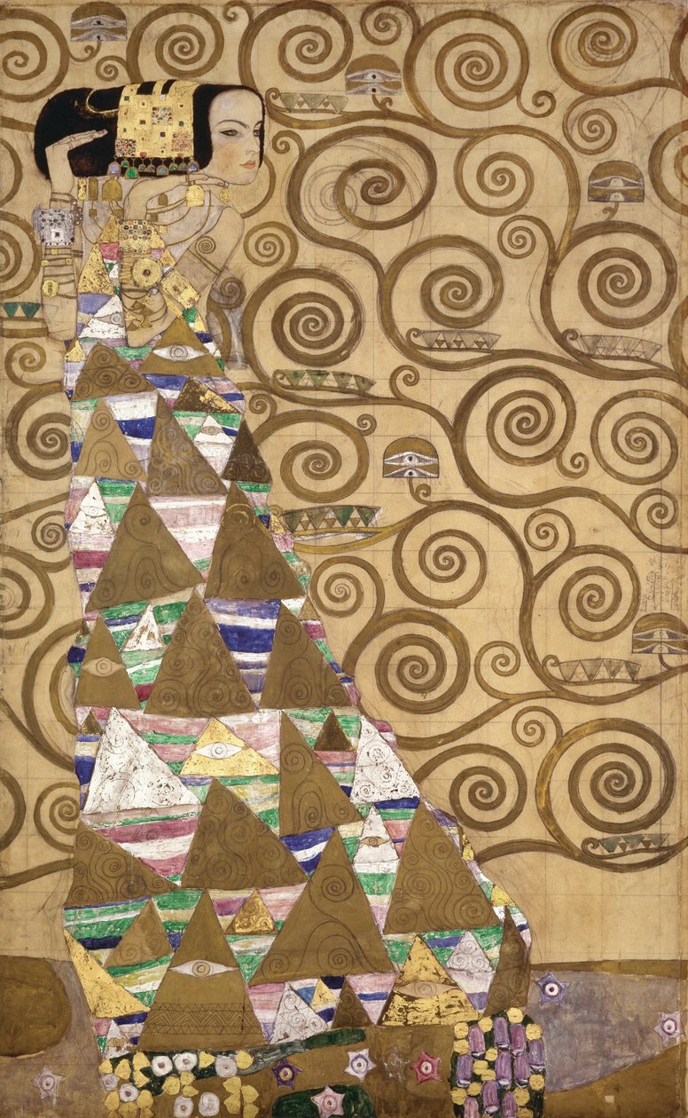 Esquisses pour la frise du Palais Stoclet à Bruxelles, Belgique (aquarelle et crayon sur papier) - Gustav Klimt