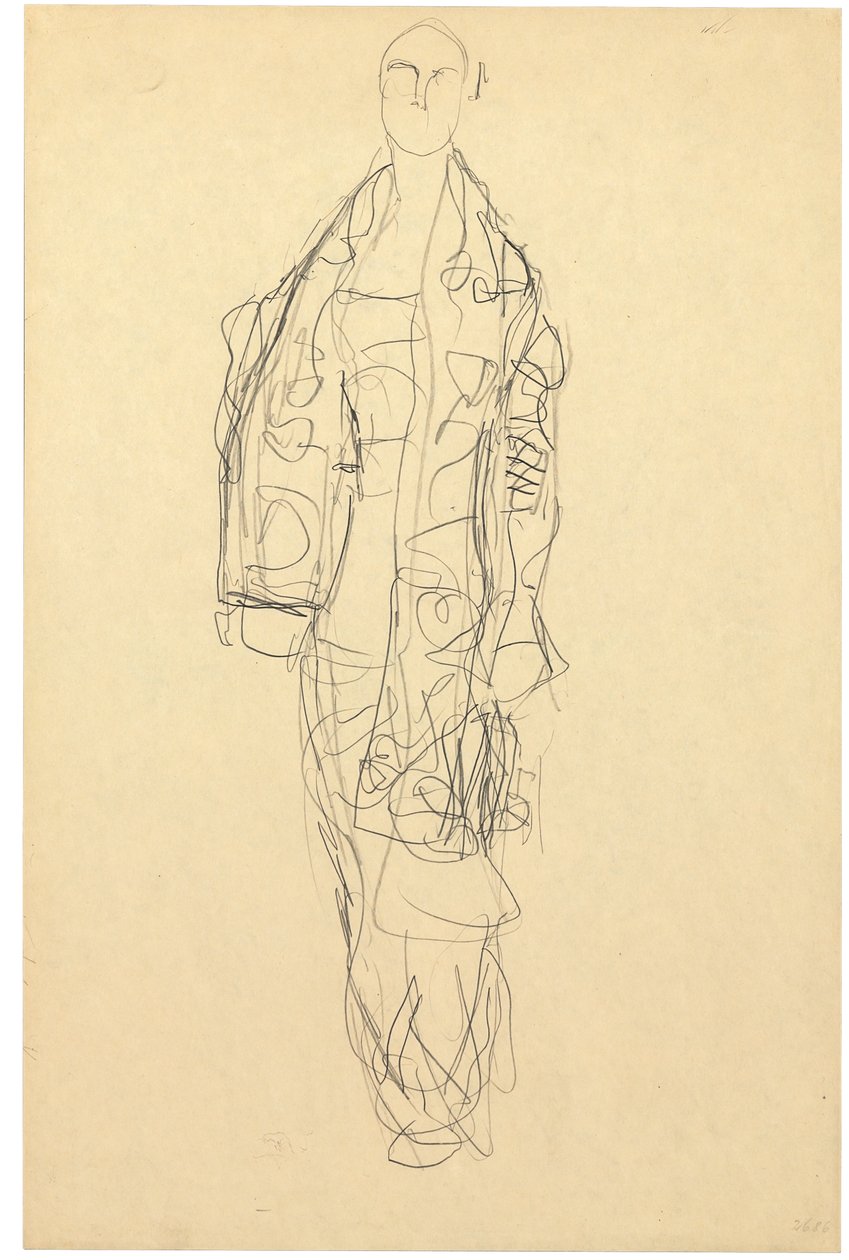 Dame debout avec cape, vers 1914-16 - Gustav Klimt