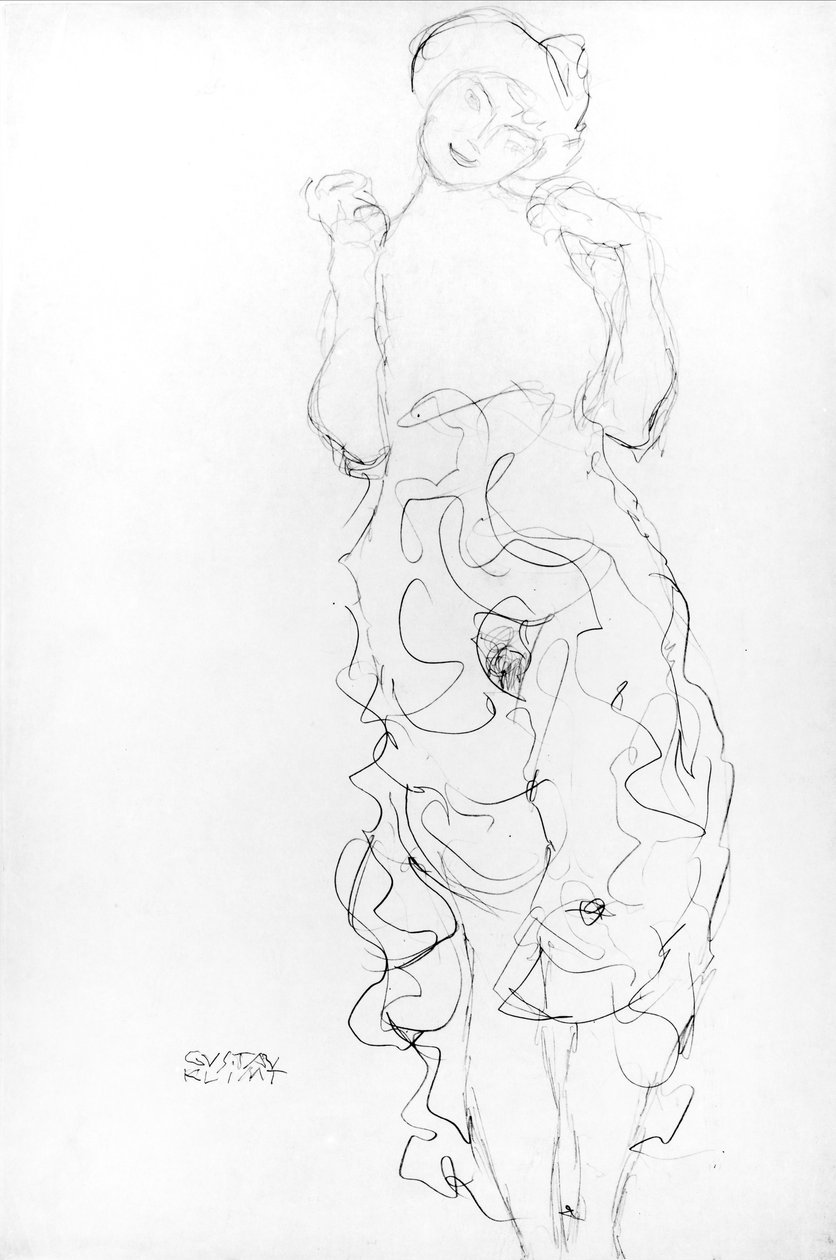 Nu debout avec les bras levés, c.1917/18 - Gustav Klimt