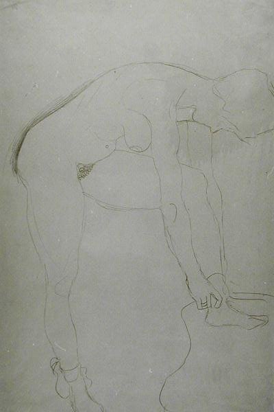 Nu debout avec jambes levées, v.1907 - Gustav Klimt