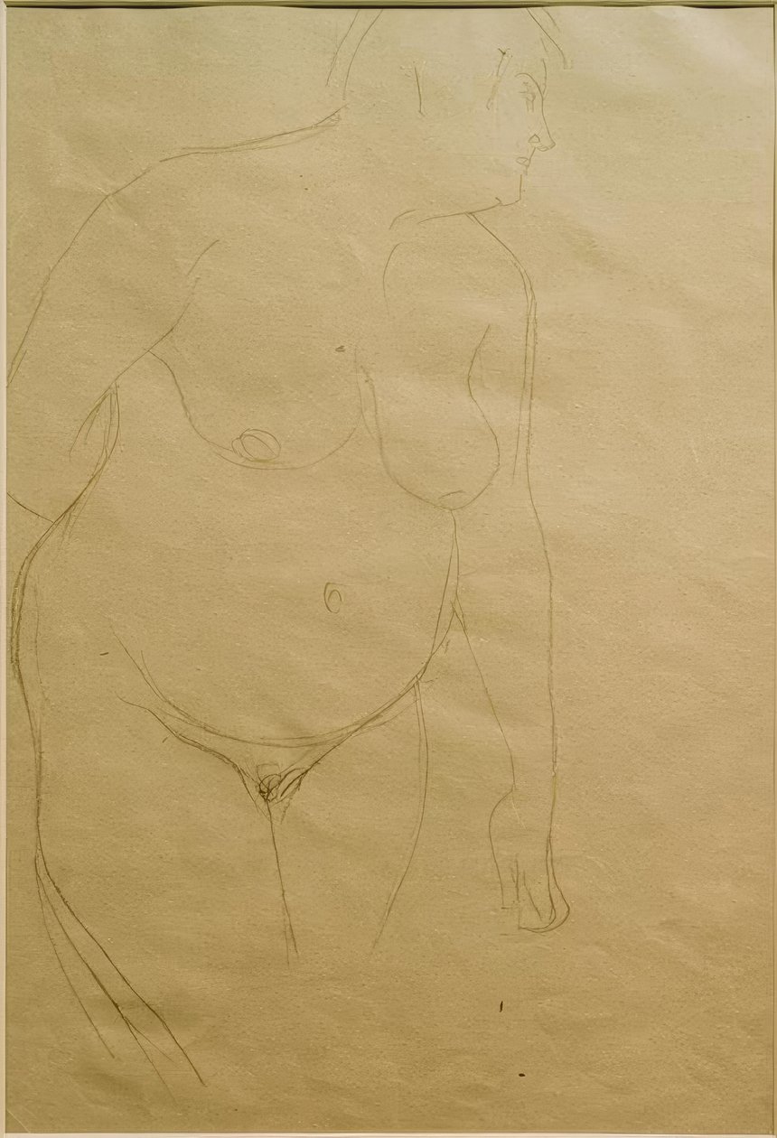 Nu féminin debout, légèrement tourné à droite (Étude) - Gustav Klimt