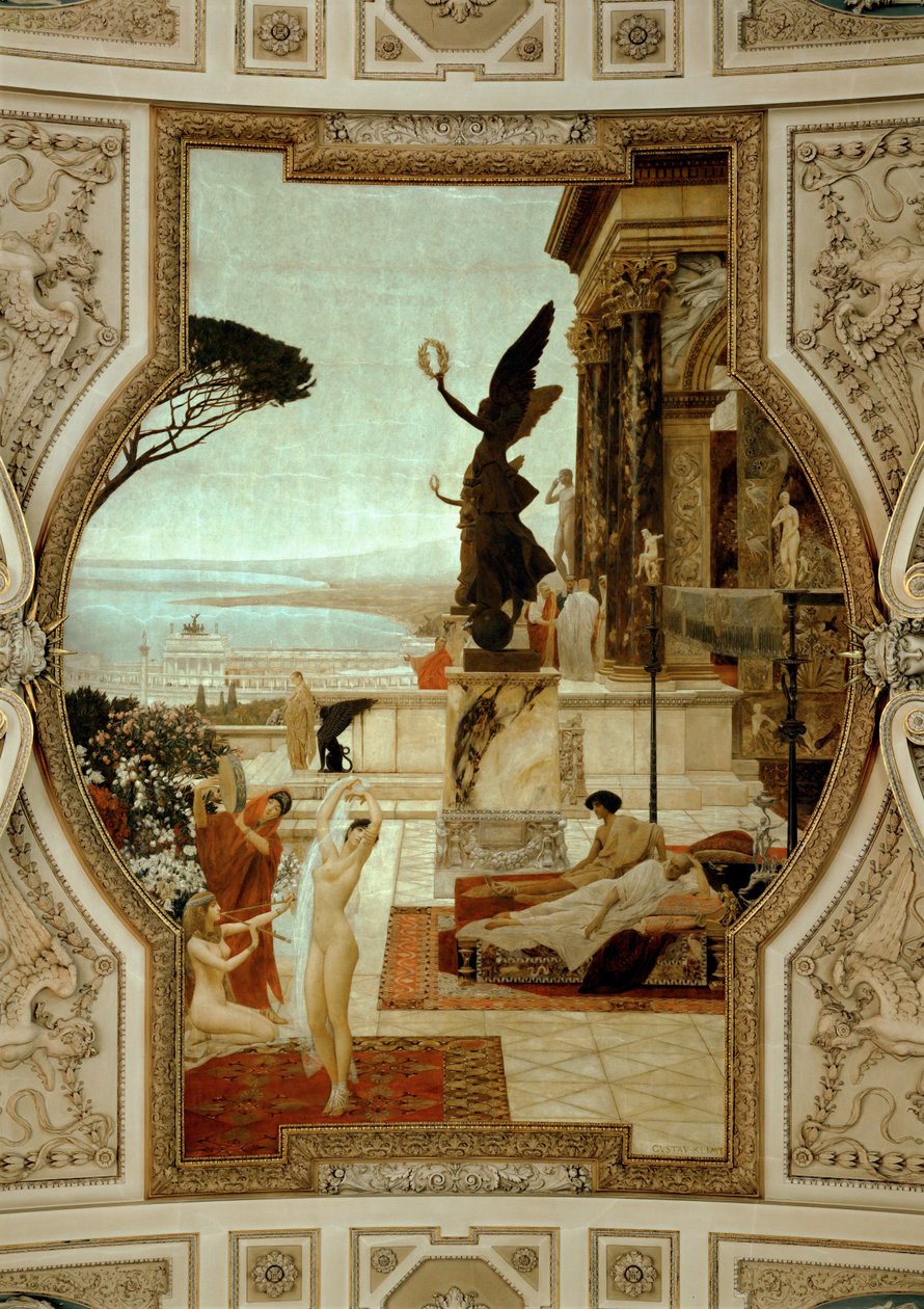 Burgtheatre (théâtre de cour) de Vienne, escalier (à gauche) : Théâtre antique de Taormine - Gustav Klimt