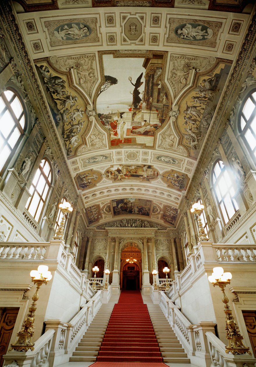 Burgtheatre (théâtre de cour) de Vienne, escalier (à gauche) : Théâtre de Taormine - Gustav Klimt