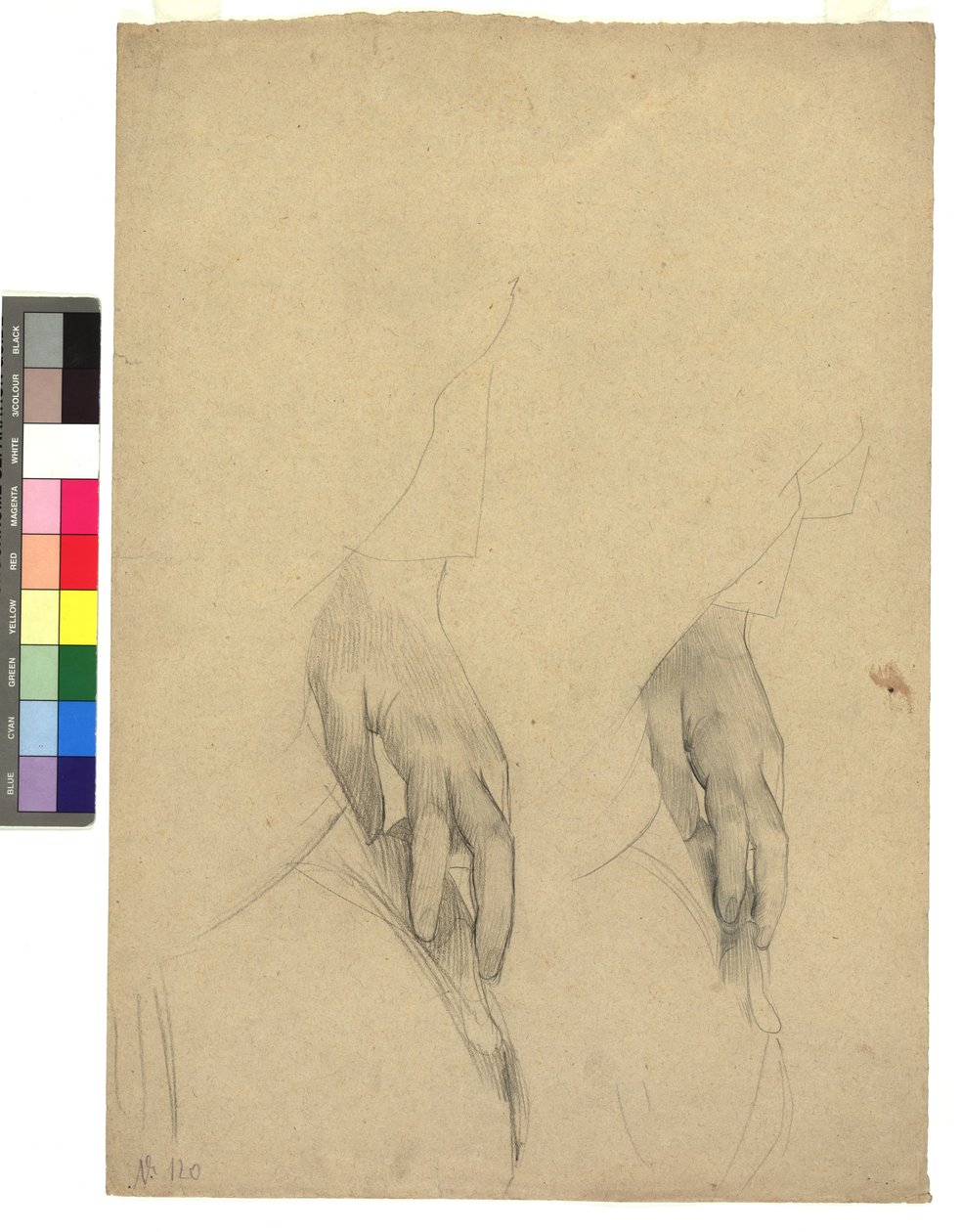 Zwei Handstudien, Finger ans Ohr gelegt - Gustav Klimt