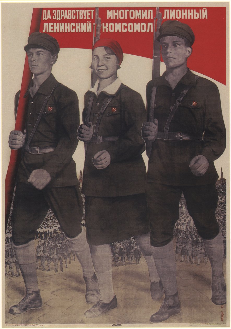 Vive le Komsomol léniniste aux millions de membres, 1932 - Gustav Klutsis