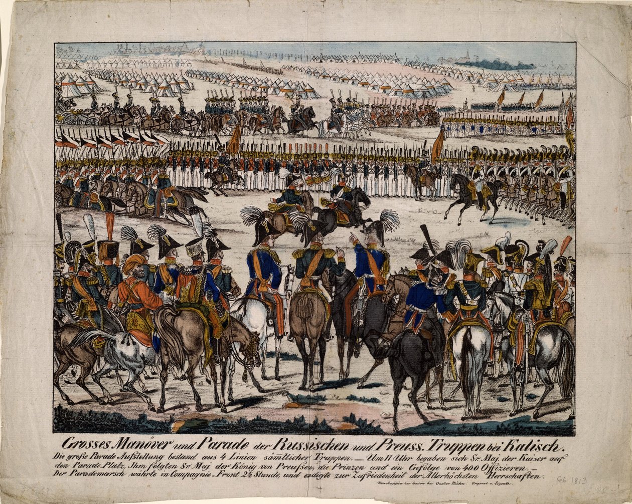 Parade russo-prussienne à Kalisz 1835, vers 1850 - Gustav Kühn
