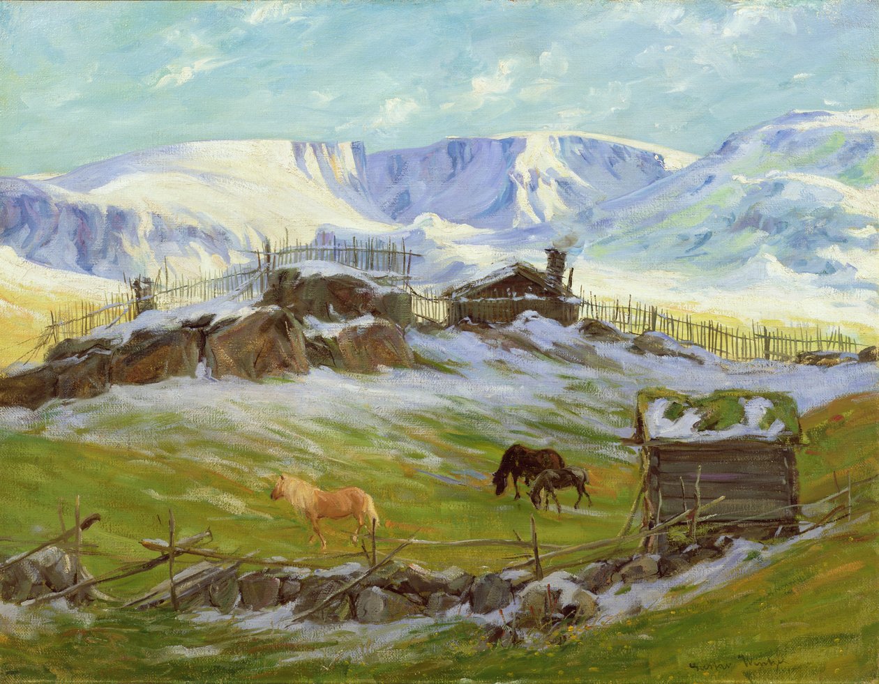 Soleil du matin sur la montagne, Vaga - Gustav Wentzel