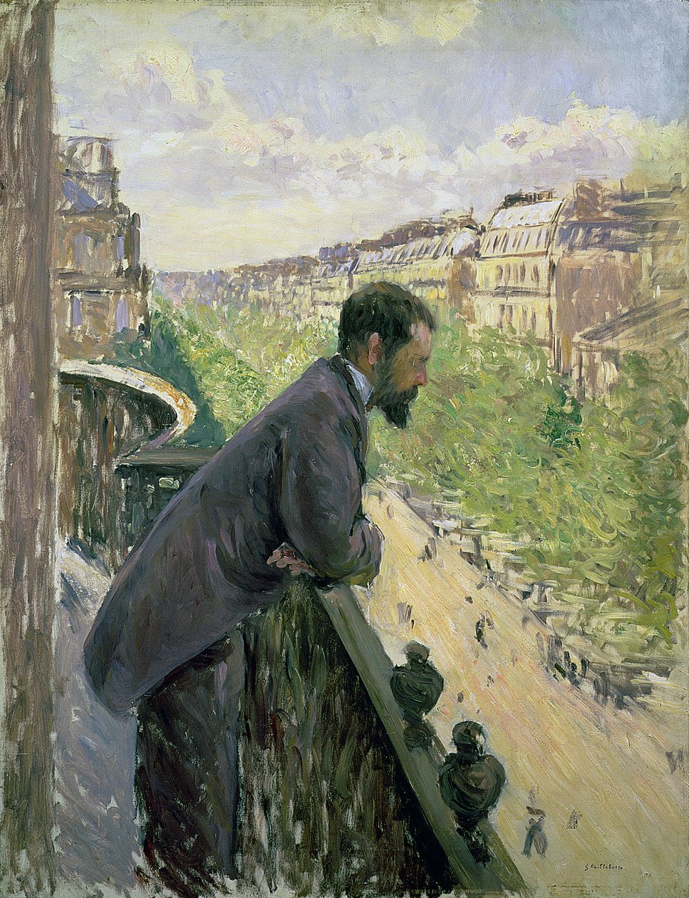 Homme sur un balcon, c.1880 - Gustave Caillebotte