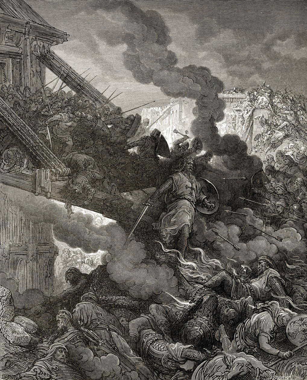 Godefroy (vers 1060-1100) entre à Jérusalem, illustration de 
