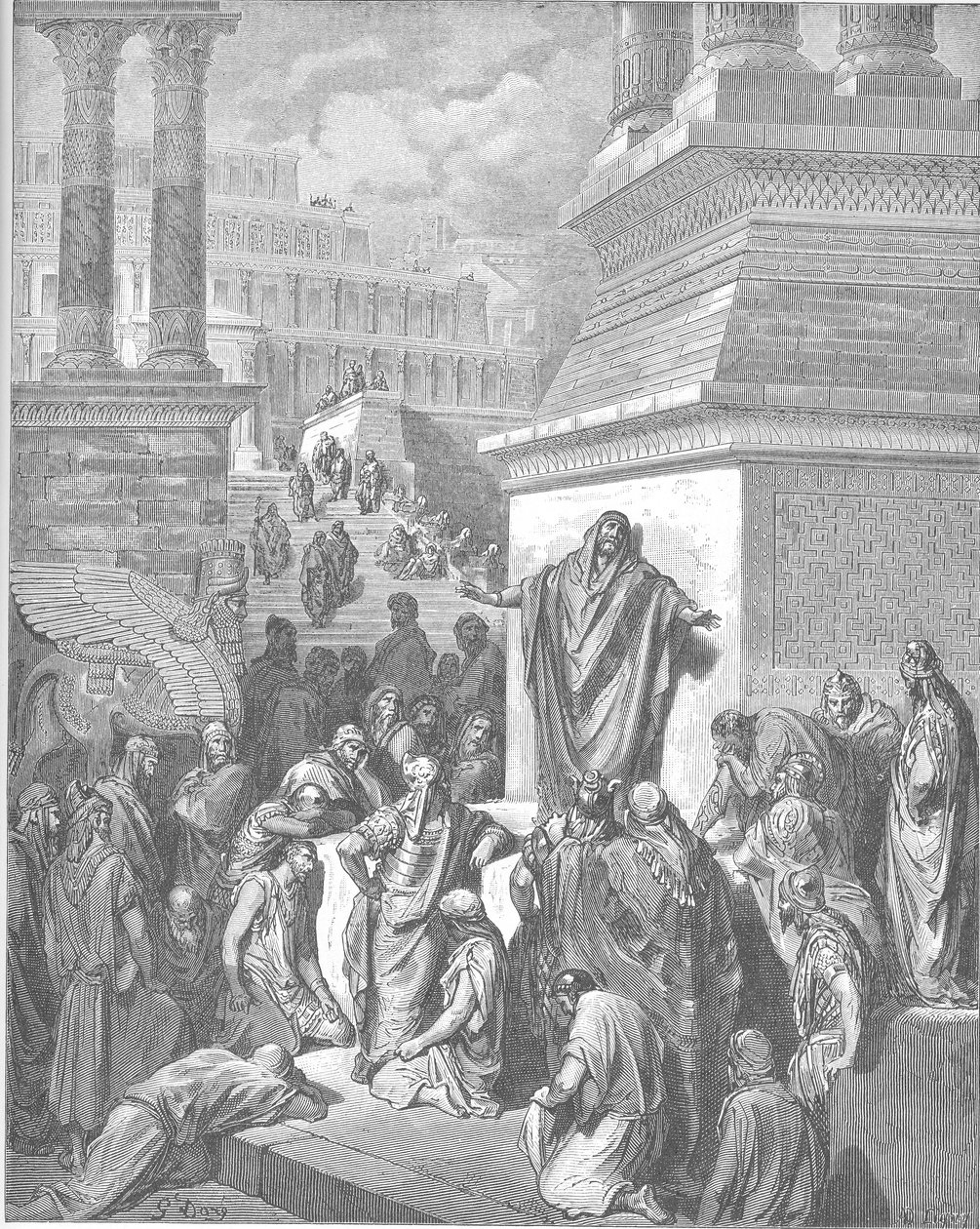 Jonas prêche aux Ninivites - Gustave Dore
