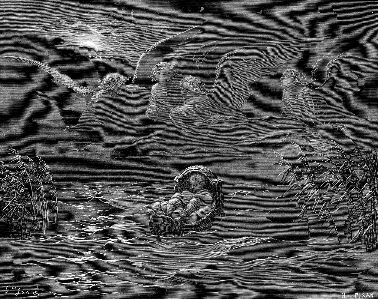 Moïse sur le Nil, gravure de Doré - Gustave Dore