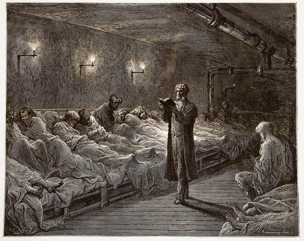 Lecteur de la Bible dans un refuge de nuit, de 
