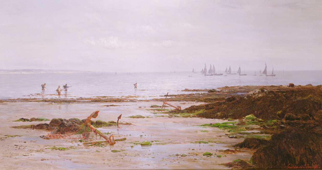 Pêcheurs de crevettes en Cornouailles - Gustave de Breanski