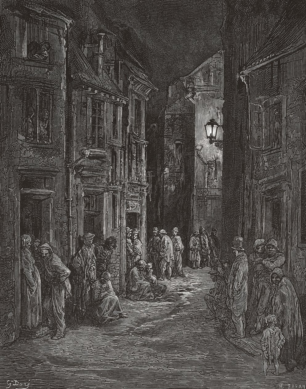 Taudis de Bluegate Fields, Londres au XIXe siècle - Gustave (after) Dore