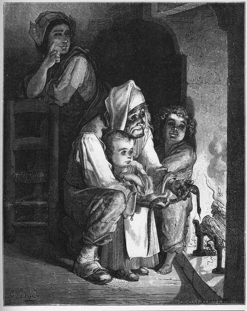 Le villageois et le serpent - des 