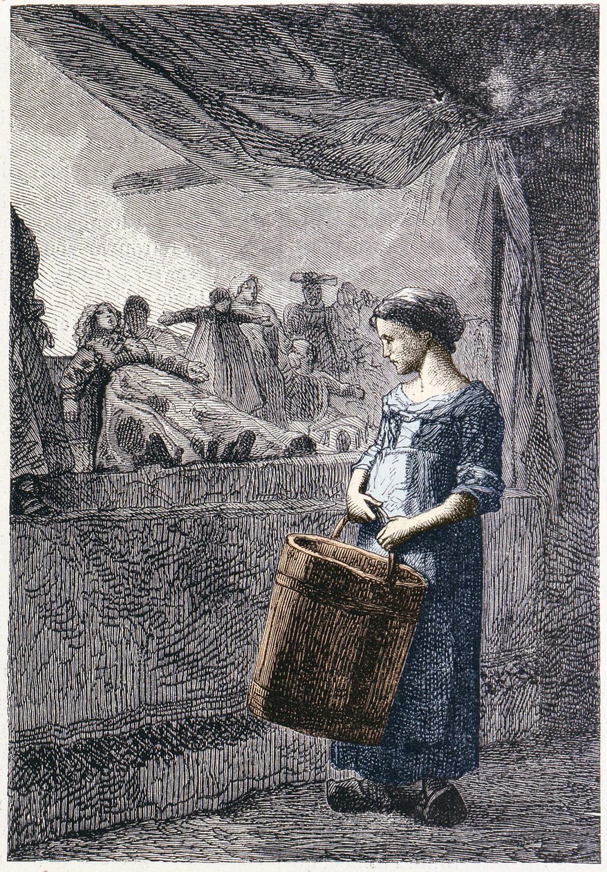 Cosette devant la boutique de jouets - dans « Les Misérables » de Victor Hugo, ill. par Brion, éd. Hetzel et Lacroix - Gustave Brion