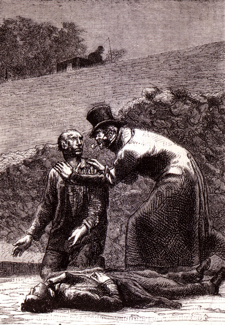 Javert reconnaît Valjean - dans « Les Misérables » par Victor Hugo, ill. par Brion, éd. Hetzel et Lacroix - Gustave Brion