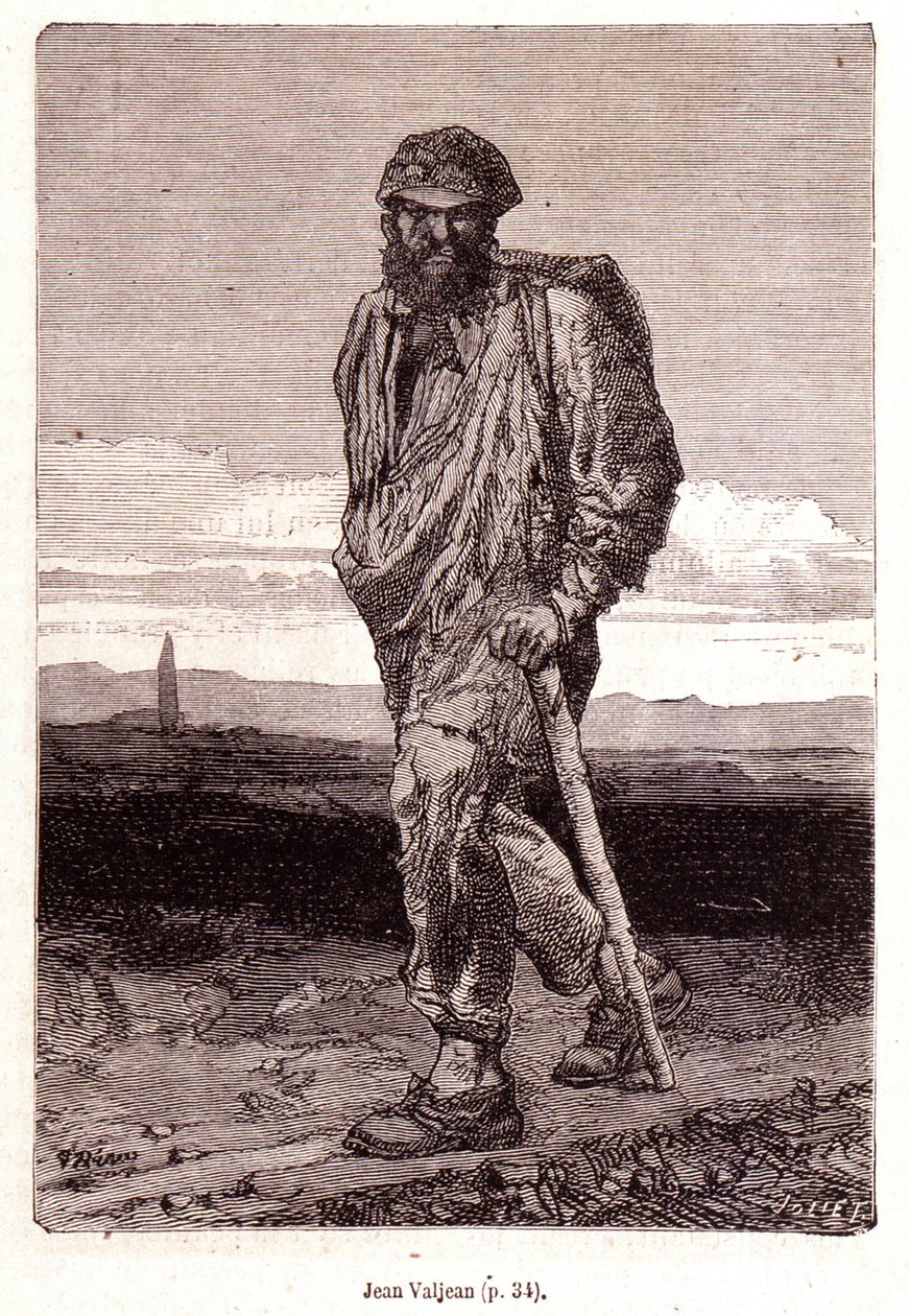 Jean Valjean - dans "Les Misérables" par Victor Hugo, ill. par Brion, éd. Hetzel et Lacroix - Gustave Brion
