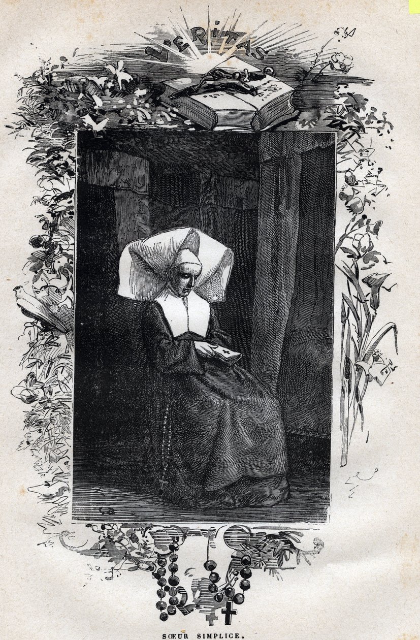 Portrait de Sœur Simplice - Illustration par Gustave Brion (1824-1877) pour « Les Misérables - Première partie : Fantine » de Victor Hugo (1802-1885) 1862 - Gustave Brion
