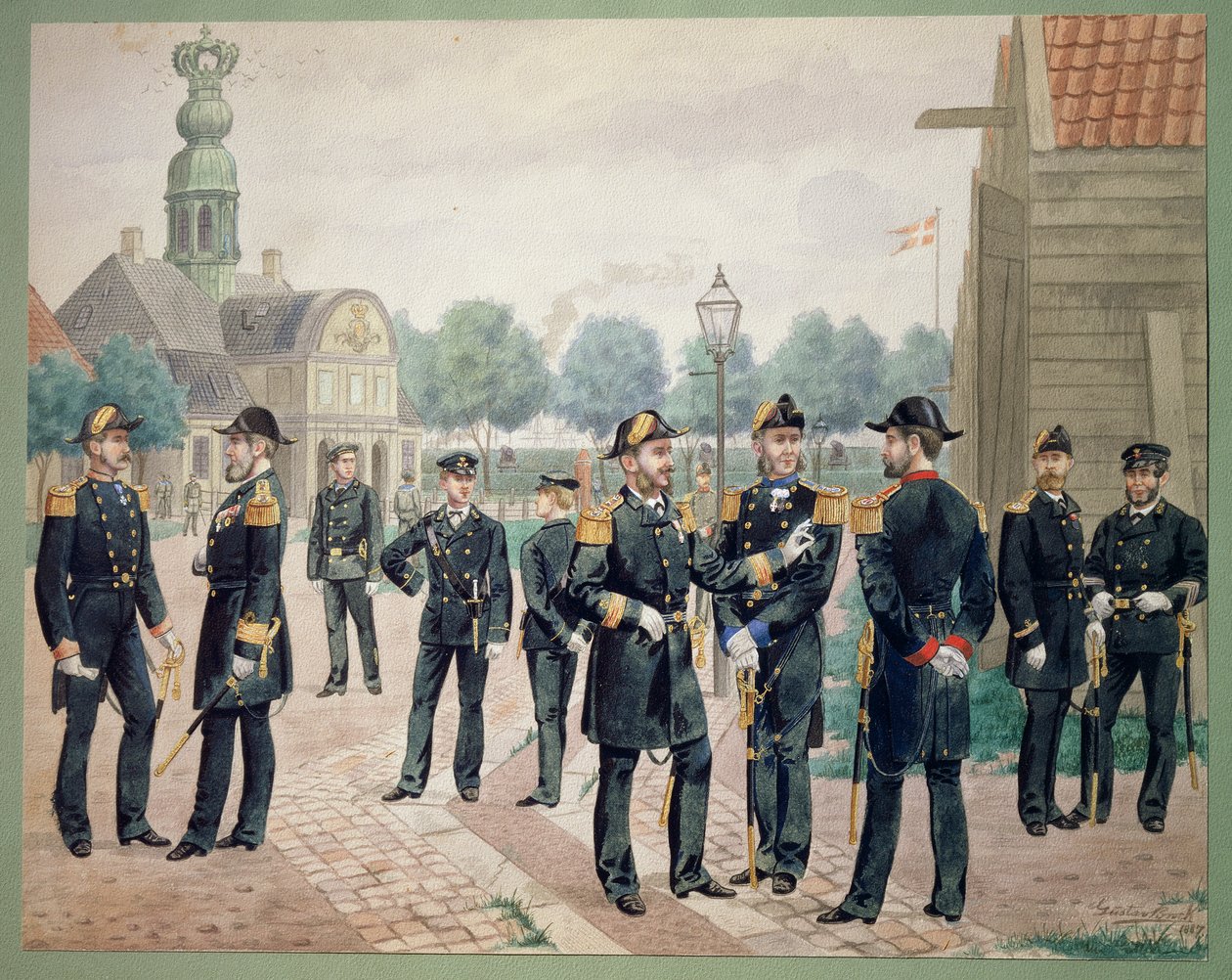 Officiers de la marine danoise à l