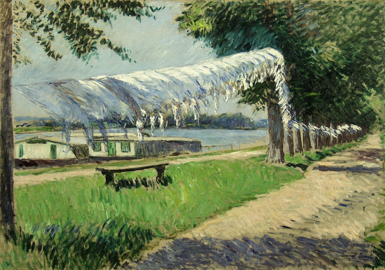 Séchage du linge au bord de la Seine, Petit Gennevilliers - Gustave Caillebotte