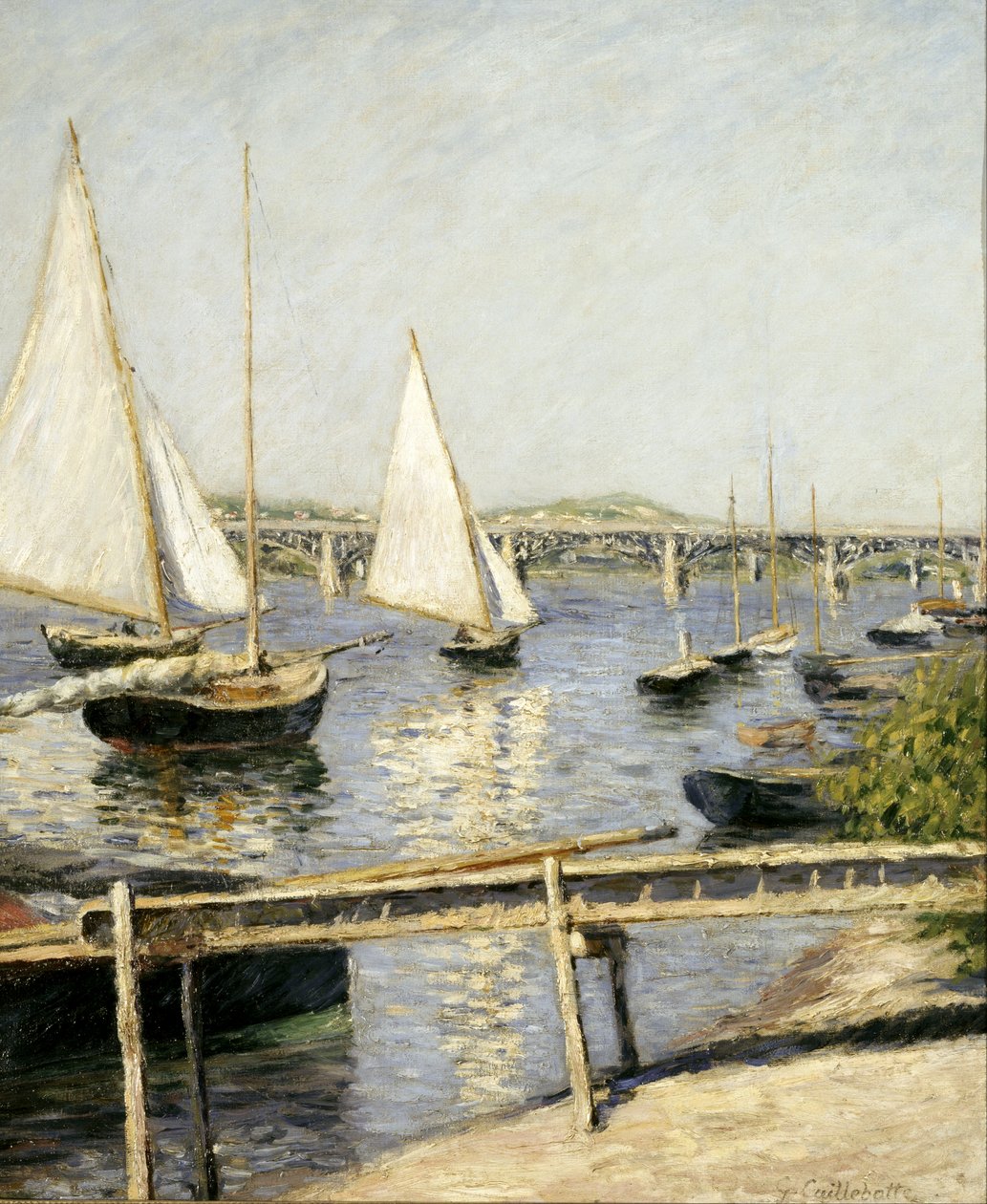 French: Voiliers a Argenteuil Voiliers à Argenteuil - Gustave Caillebotte