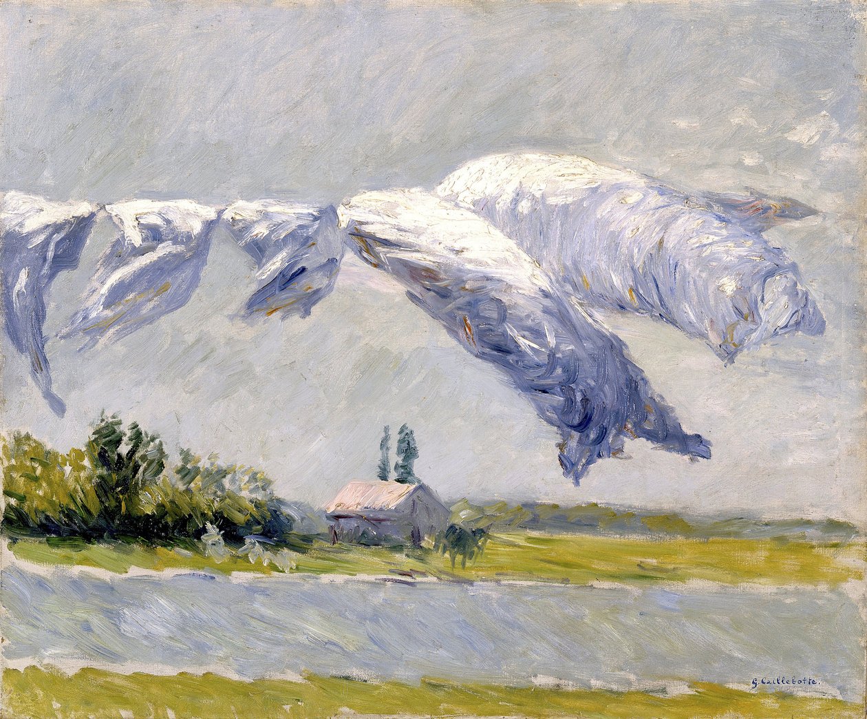 Linge séchant, Petit Gennevilliers - Gustave Caillebotte
