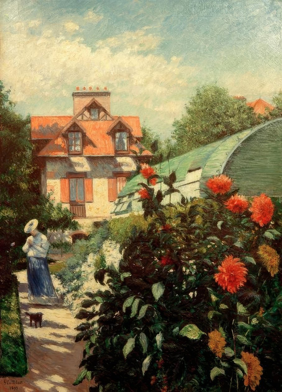 Le jardin, Petit Gennevilliers (Les dahlias, jardin du Petit Gennevilliers) - Gustave Caillebotte