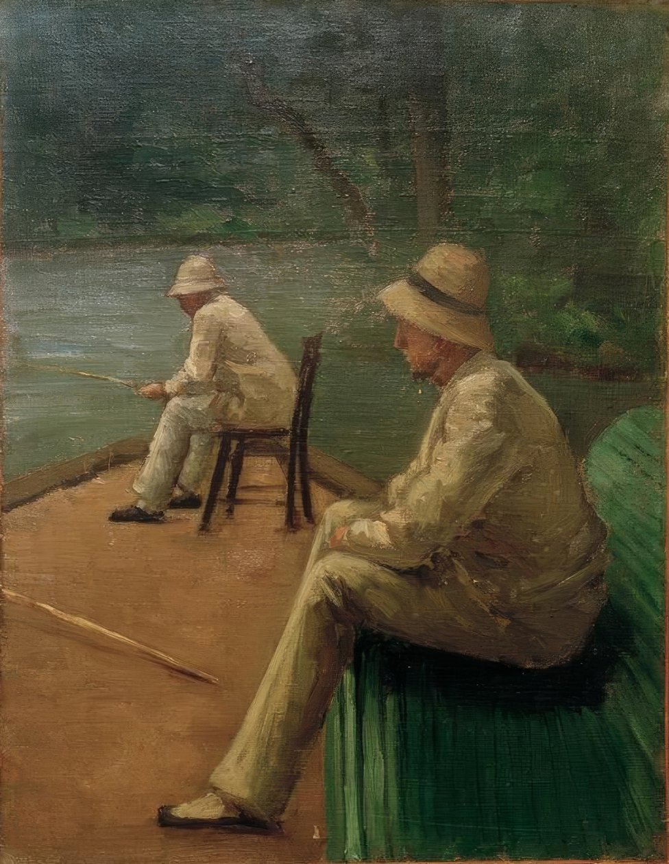 Pêcheurs au bord de l’Yerres - Gustave Caillebotte