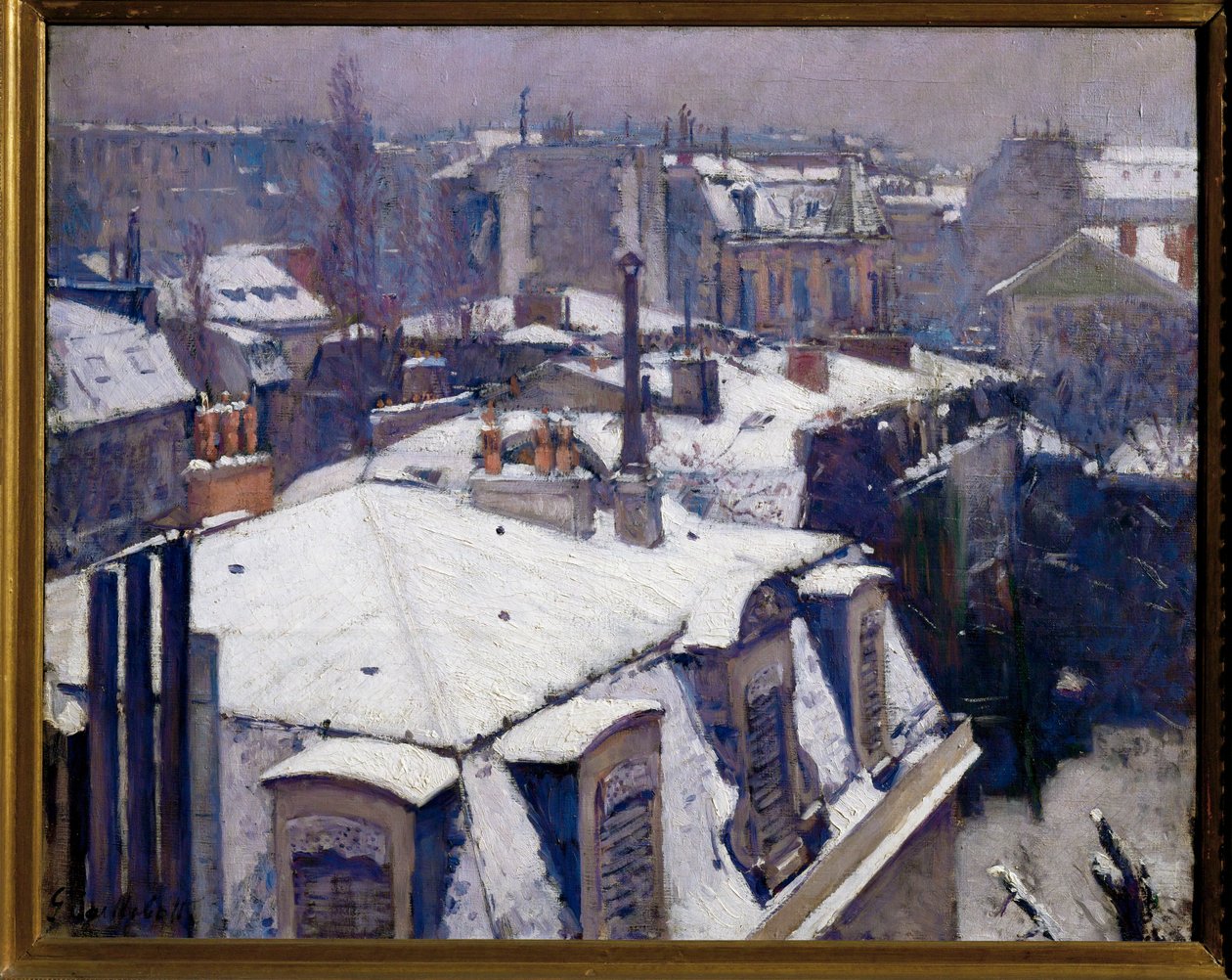 Neige sur les toits (peinture sur toile) - Gustave Caillebotte