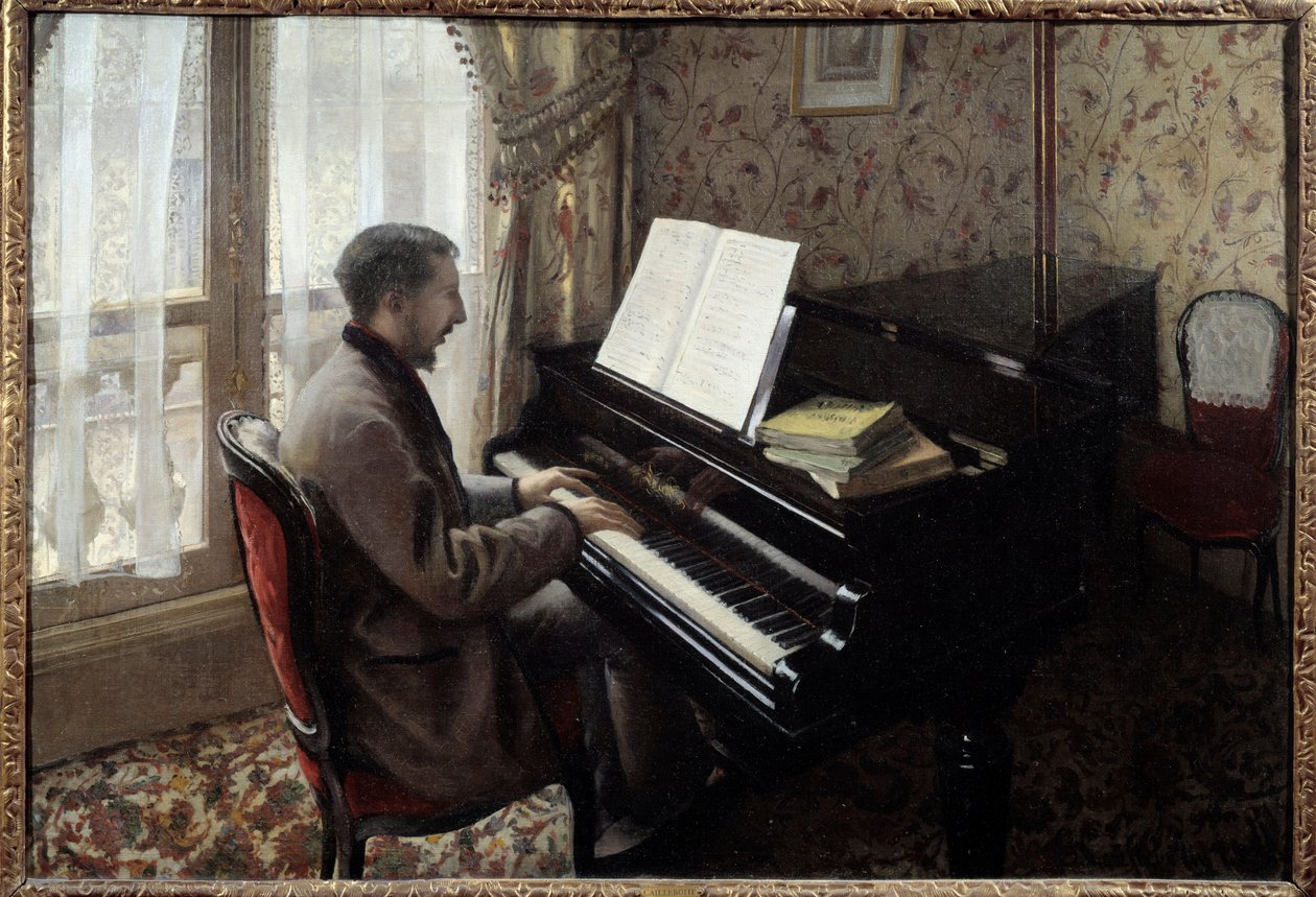 Jeune homme jouant du piano - Gustave Caillebotte