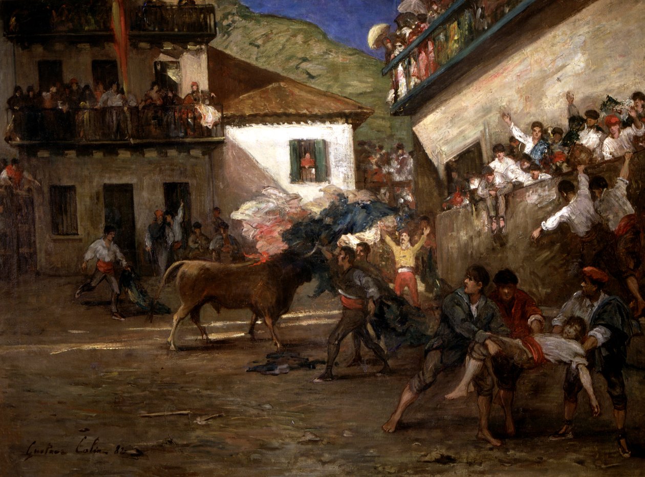 Taureaux à Lezo - Gustave Colin