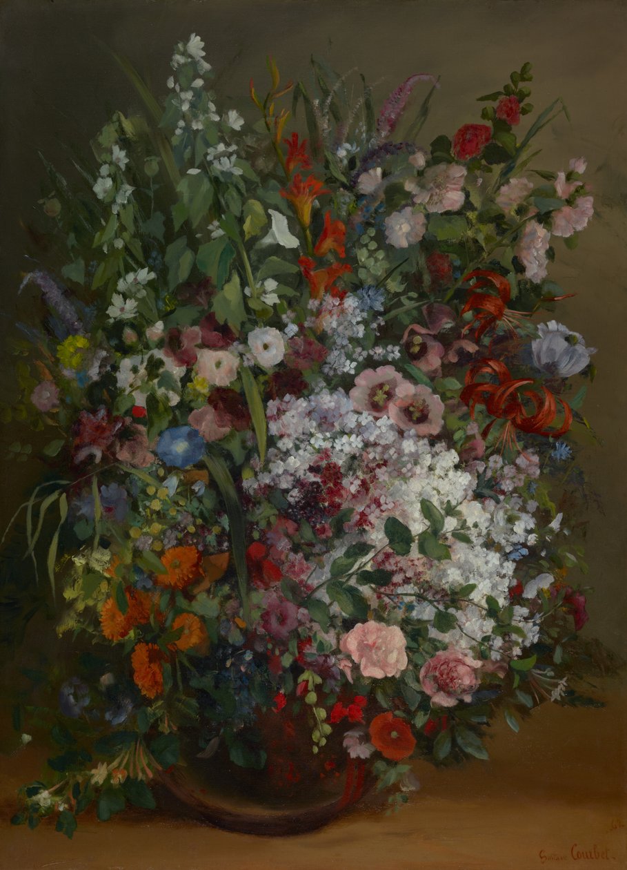 Bouquet de fleurs dans un vase - Gustave Courbet