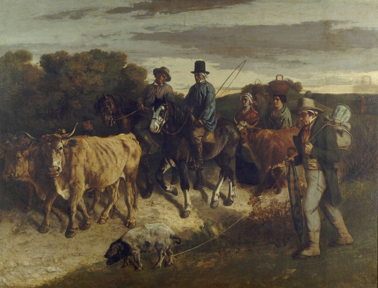 En français :  Les Paysans de Flagey revenant de la foire Peasants from Flagey back from the Fair - Gustave Courbet