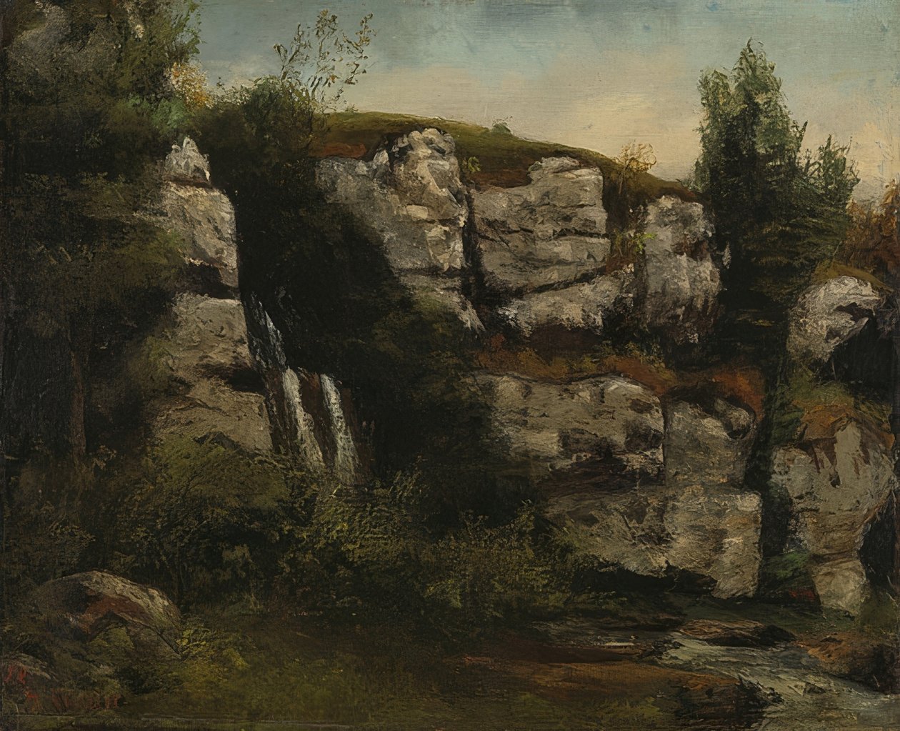 Paysage avec rochers et cascade - Gustave Courbet