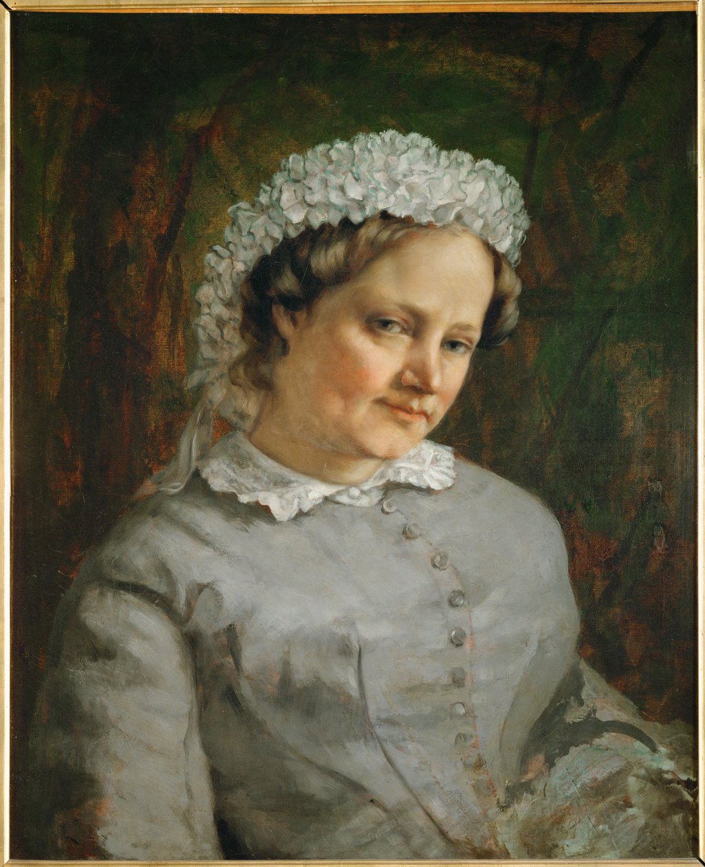 Madame Proudhon, épouse du philosophe Pierre-Joseph Proudhon (peinture sur toile) - Gustave Courbet