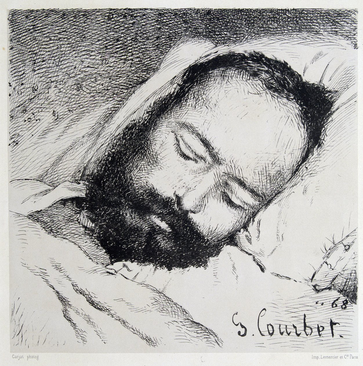 Portrait mortuaire de Proudhon, 20/01/1865 - par Gustave Courbet - Gustave Courbet