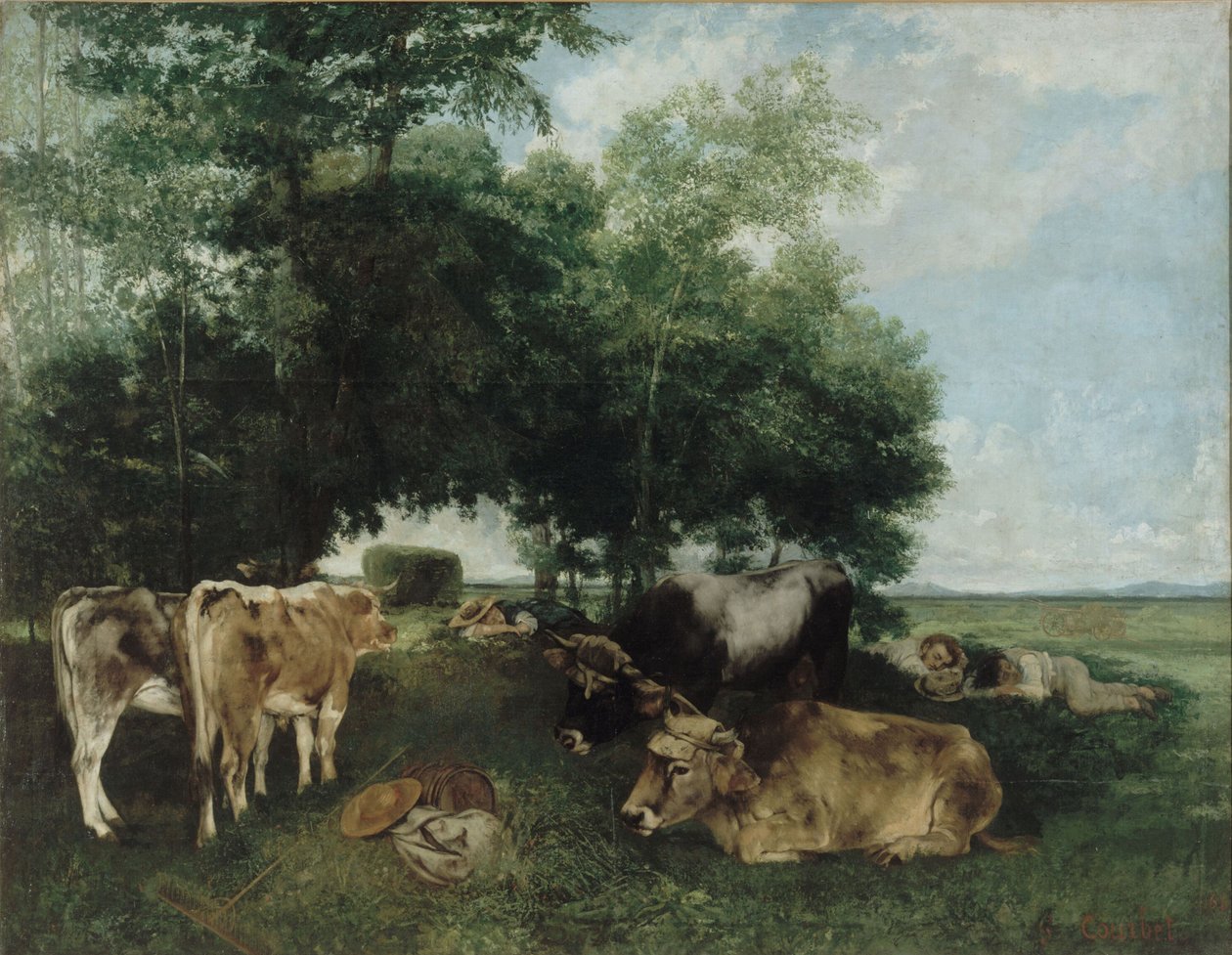 Sieste pendant la saison des foins, Montagnes du Doubs - Gustave Courbet
