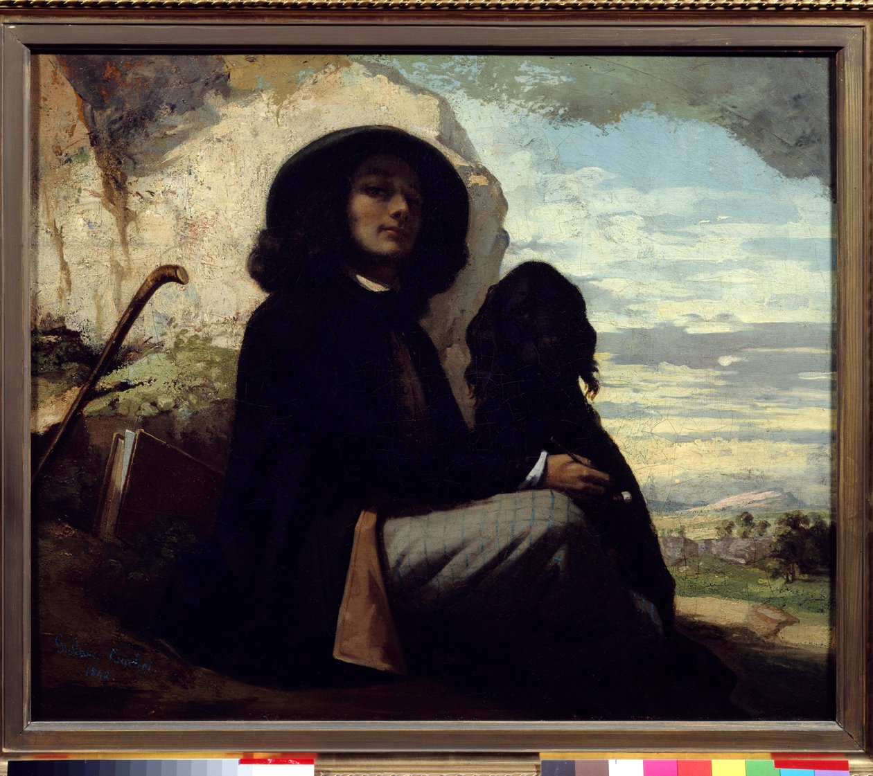 Autoportrait avec son chien - Gustave Courbet