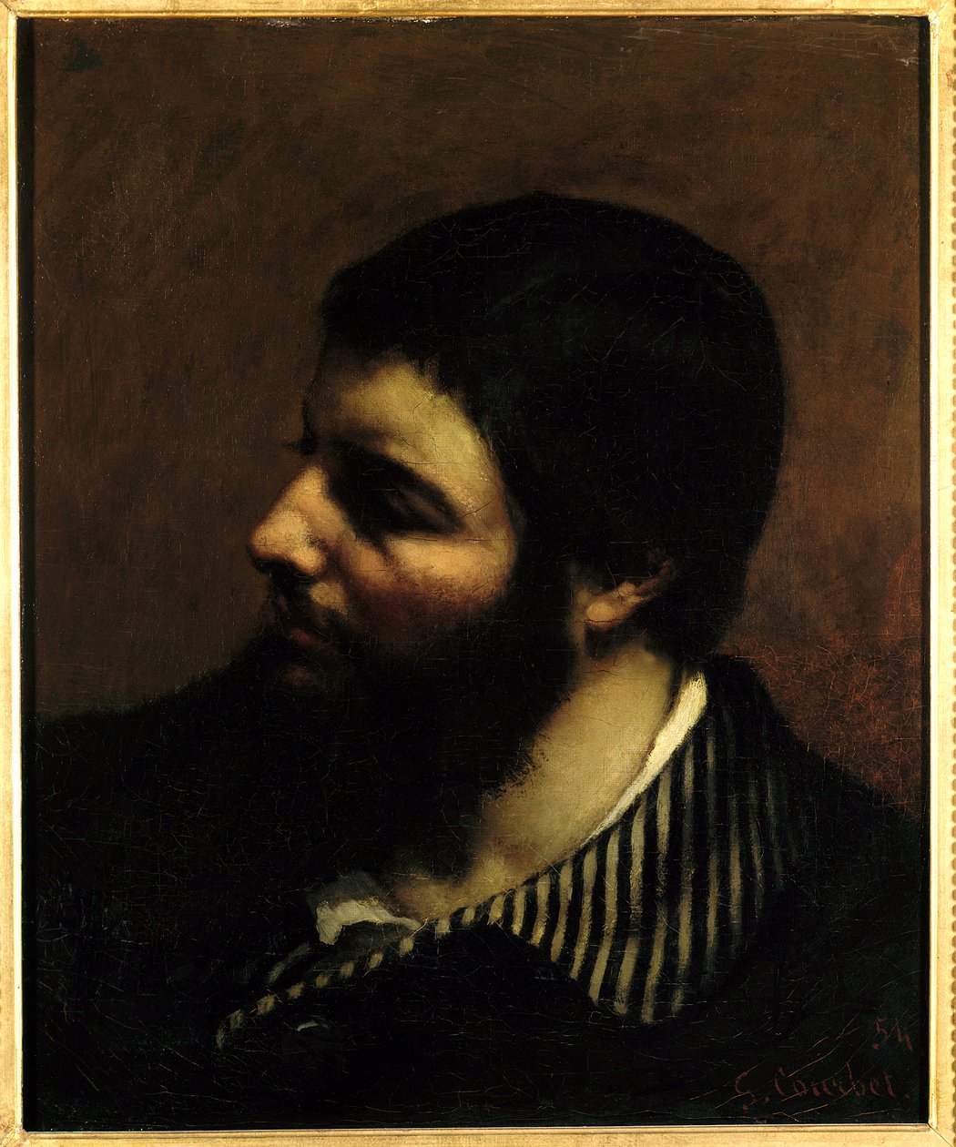 Autoportrait au col rayé - Gustave Courbet