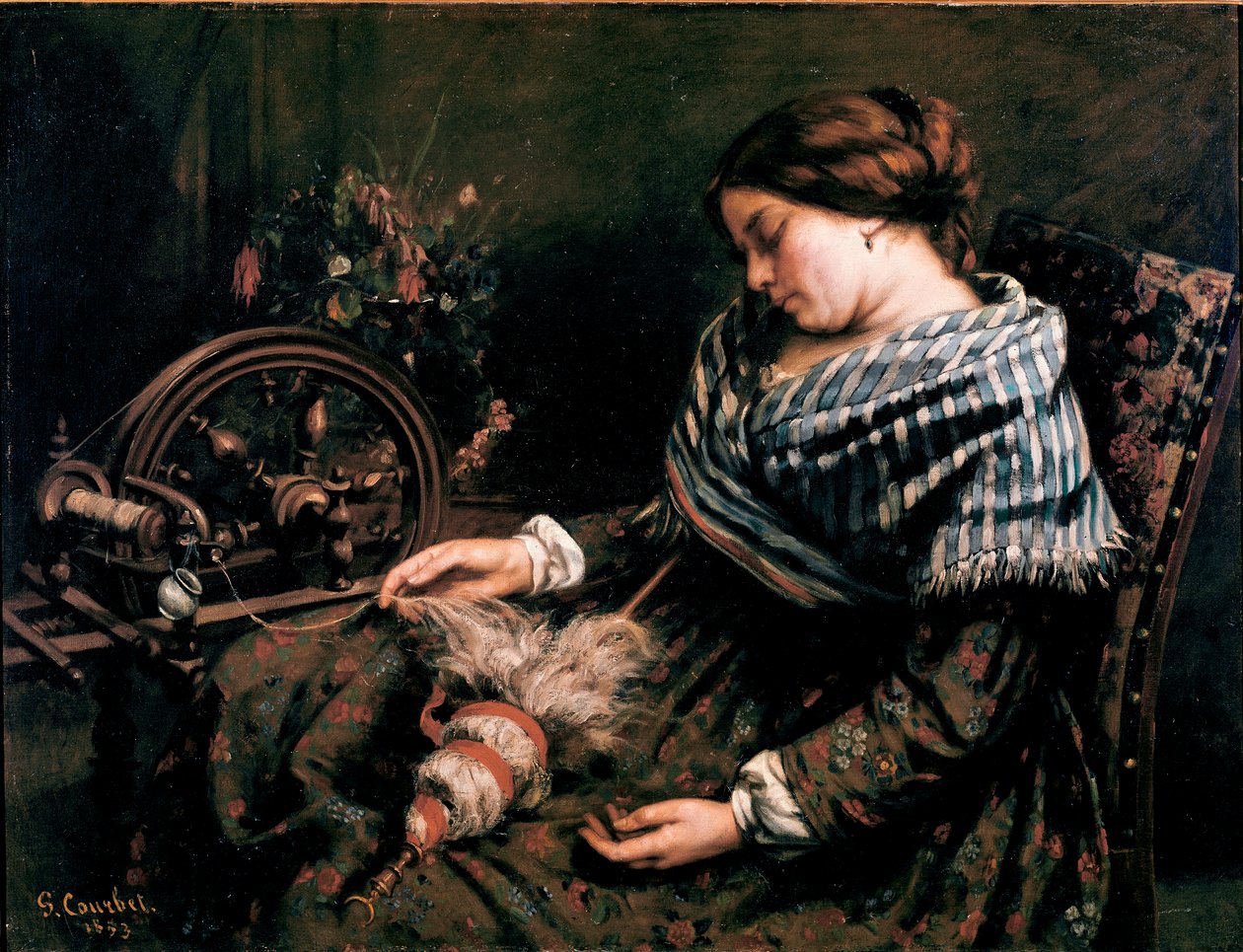 La Fileuse endormie. Peinture de Gustave Courbet (1819-1877) 1853 - Gustave Courbet