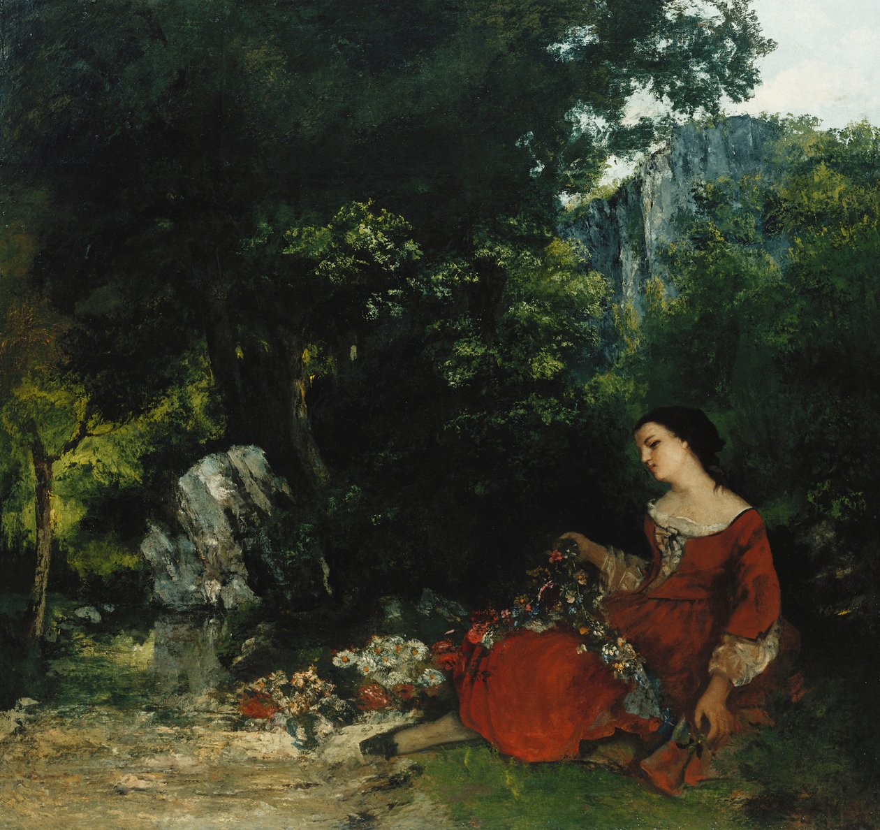 Femme avec une guirlande, 1856 - Gustave Courbet