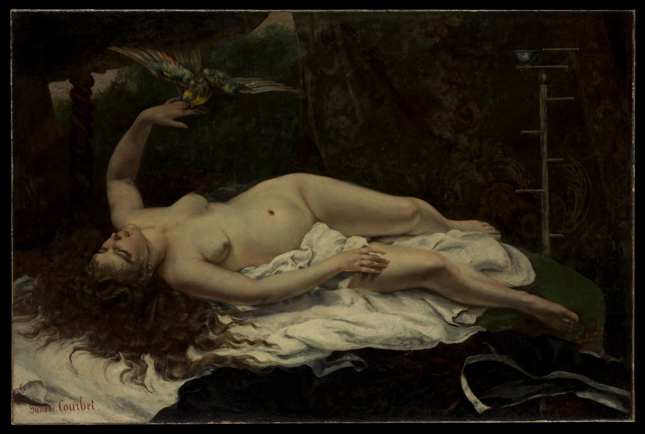 Femme au perroquet - Gustave Courbet